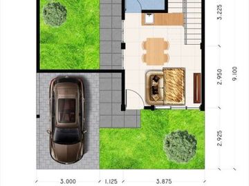 Rumah villa 2 lantai, Bergaya Tropis, Lokasi Premium dan Strategis