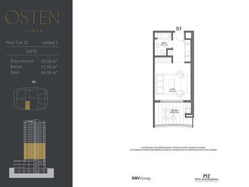 Osten Tower Puerto Madero - Suite con balcón terraza y parrilla propia
