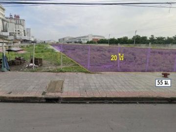 ขาย ที่ดิน บางนา ผังสีม่วง หน้ากว้าง บางนา-ตราด กม.21 ฝั่งขาออก 20 ไร่ ใกล้สนามบินสุวรรณภูมิ