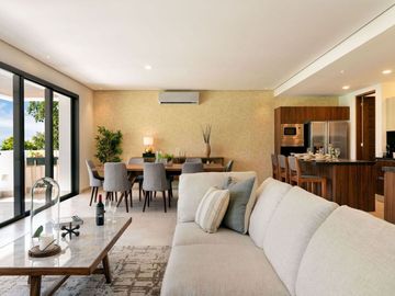 Departamento en planta baja, amplio 214 m2,  piso de mármol, en residencial