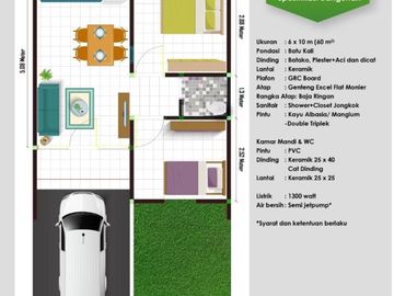 Rumah Minimalis Tangerang 2 Kamar Double Dinding Subsidi 1Jt Flat
