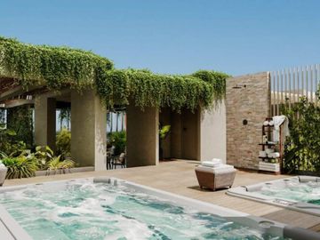 Condominio con terraza, jacuzzi, alberca, cone, coworking, en venta Cancun