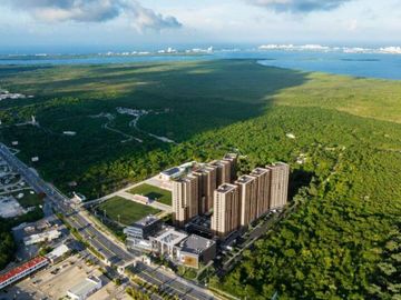 Condominio con terraza, jacuzzi, alberca, cone, coworking, en venta Cancun