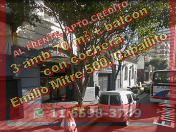 CON RENTA - NUEVO PRECIO - Departamento en Venta en Caballito 3 ambientes 70 m2 + balcón, al frente, con cochera – Emilio Mitre 500