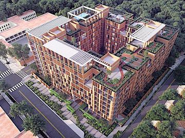 Departamento con 3 balcones, zona flexible, alberca en rooftop, parque central