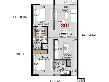 Departamento con amenidades y 2 recamaras en Altabrisa