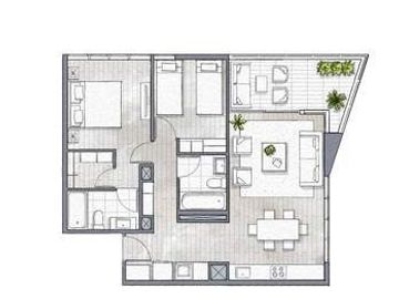 Departamento en venta de 2 dorm. en Providencia