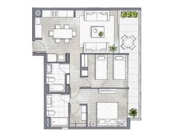 Departamento en venta de 2 dorm. en Providencia