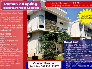 Dijual Rumah dan Kost2an 12 Kamar di Tembalang Kota Semarang