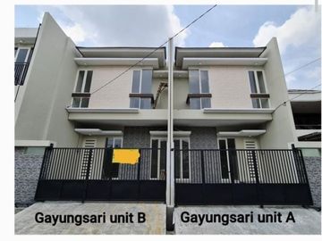 Rumah 2 Lt baru gress lay out bagus di Gayungsari dekat jalan raya, sekolah al hikmah, harga nego sisa 3 unit