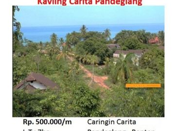 Tanah Komersil 7 HA View Laut yang teduh di kawasan Carita, Banten siap di nego