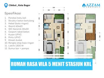 RUMAH DEKAT STASIUN KRL CILEBUT BOGOR BISA KPR SYARIAH