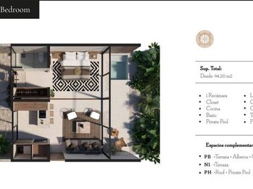 Departamento Boho Chic  en La Veleta Tulum en venta