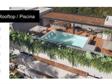 Condominio con terraza privada, Alberca, area de bar pre-construccion,  Zona Nor