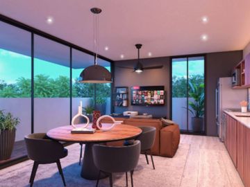 Condominio con terraza privada, Alberca, area de bar pre-construccion,  Zona Nor