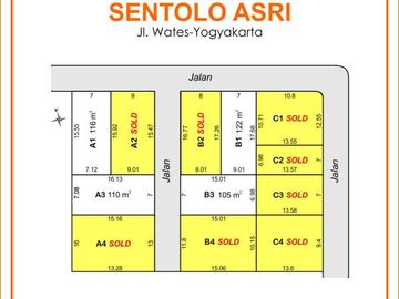 Dekat Jalan Raya Jogja Wates, Tanah Perumahan Sentolo: SHM