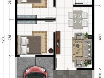 rumah berkonsep villa dekat kampus um 2