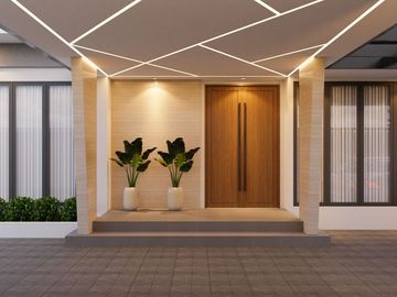 Rumah KONTEMPORER Modern dilengkapi Kolam Renang Pribadi & Full Interior