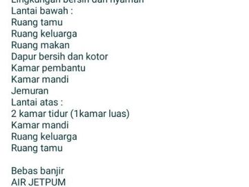Dijual Rumah di Duren Sawit - Jakarta Timur