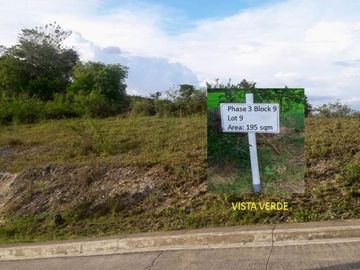 ELEVATED UPHILL 195 SQM OVERLOOKING. CONSOLACION CEBU LOT FOR SALE AT VISTA VERDE