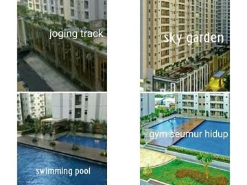 Apartemen oak tower,2BR,semi furnish,lantai rendah,harga 800jt nego