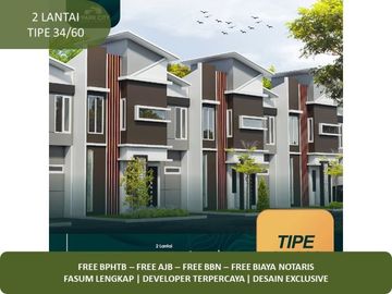 Strategis 2 Lantai Rumah KPR Siap 2KT Tipe 34/60