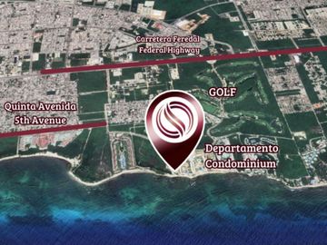 Departamento frente al mar, con club de playa, casa club en residencial de lijo,