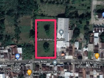 DIJUAL MURAH TANAH STRATEGIS PINGGIR JALAN LUAS 4000 DIENG ATAS