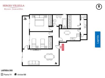 Departamento de dos dormitorios más comodín y cochera en venta en Rosario