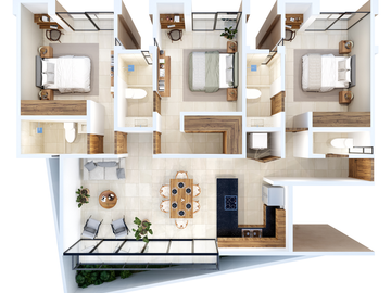 Departamento en venta  Mérida Yucatán, Privada Baura Santa Gertrudis Copó