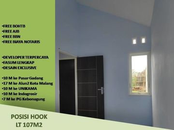 Rumah Pakisaji 10 Menit ke Unikama 2KT Tipe 25/107 Hook