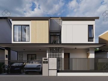 New two-story villa with a clean look and modern design you might find in Europe awaits you in Chiang Mai