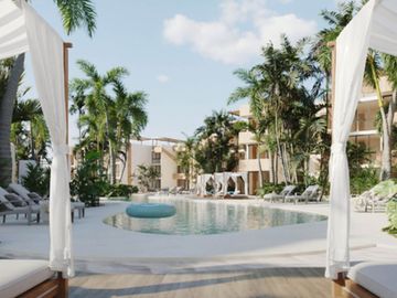 Condominio frente al mar, con club de playa, areas verdes y amenidades, en pre-c