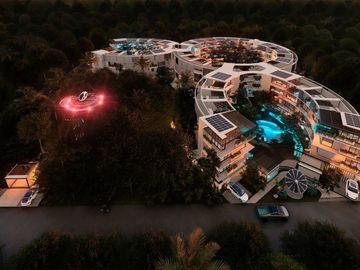 Departamento con swim up, terraza con acceso a la alberca, dron de pasajeros