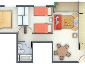 AP371 Renovado 2 Dormitorios 1 Baño 49 más 3 de terraza