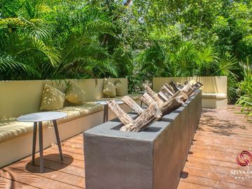 Departamento con jacuzzi y jardin privado, en venta Cacao Tulum en La Veleta