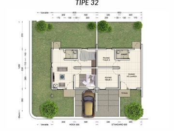 DIJUAL RUMAH TIPE 32 GRATIS SURAT & MOTOR