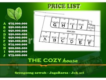Dijual Rumah Cluster Cozy House Srengseng Sawah Jagakarsa Jakarta Selatan