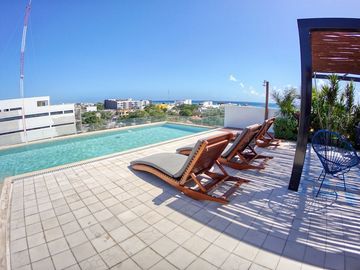 Departamento con vista al mar desde rooftop, Precio reducido