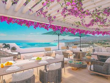 Penthouse con alberca privada y vista al mar, gran terraza de 184m2, spa, gimnas