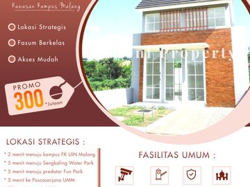 Rumah Murah Kawasan Kampus 300 Jutaan di Dau Garden Malang