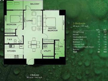 DCS00009- FOR SALE/ LEASE 2BR UNIT AT TWO SERENDRA SEQUOIA TOWER WITH BALCONY