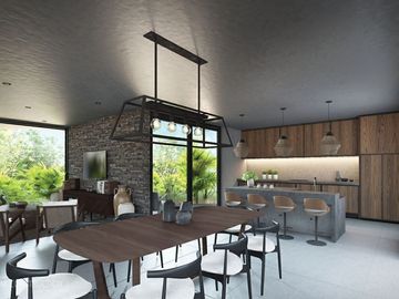 Hogar luminoso de dos niveles, con alberca y terraza privadas.