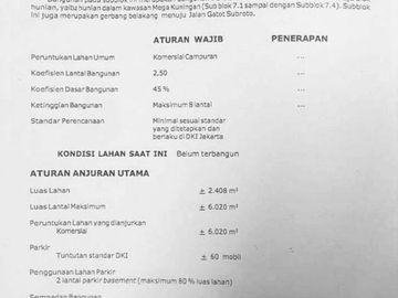 DIJUAL TANAH KAWASAN STRATEGIS CBD MEGA KUNINGAN dkt RASUNA SAID