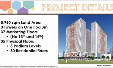 STUDIO WITH BALCONY FOR SALE BESIDE ARELLANO HIGH SCHOOL