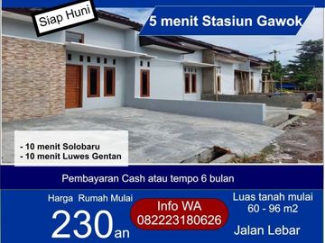 Rumah Trosemi Sukoharjo Rumah Siap Huni Solo Rumah Gatak Rumah Gawok
