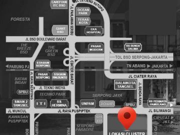Rumah Cluster Baru dekat Jalan Raya Bebas Banjir di Pamulang, Tangerang Selatan