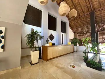 Departamento de una recámara decoración tipo Bali, amenidades de lujo