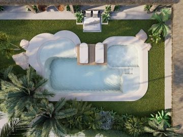 Residencia con piscina y jacuzzi, gimnasio, cuarto de servicio con baño, a pasos