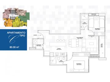 APARTAMENTO 80m2 2 RECAMARAS BELLA VISTA PH AZURRE